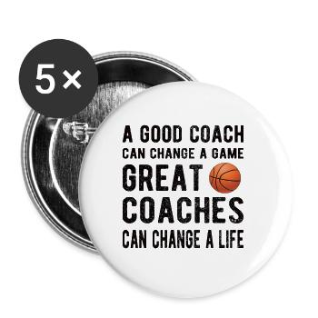 Best Basketball Coach Basketball Coach Gift - Buttons large 2.2''/56 mm (5-pack) - white - Front