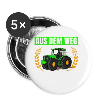 Landwirtschaft Aus Dem Weg Traktor Trecker - Buttons groß 56 mm (5er Pack) - Weiß - Vorne