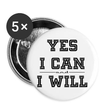 I can and I will - Buttons groß 56 mm (5er Pack) - Weiß - Vorne