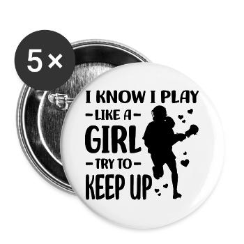 Lacrosse - Buttons large 2.2''/56 mm (5-pack) - white - Front
