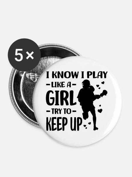 Lacrosse - Buttons groß 56 mm (5er Pack) - Weiß