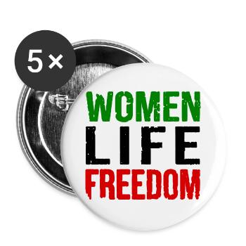 Women life freedom - Buttons groß 56 mm (5er Pack) - Weiß - Vorne
