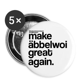 make äbbelwoi great again - Buttons groß 56 mm (5er Pack) - Weiß - Vorne