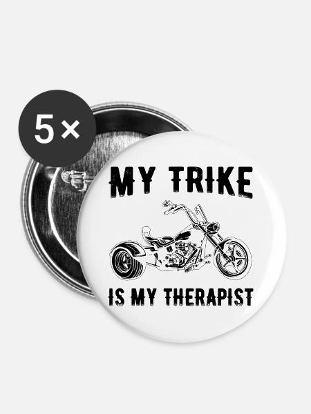 Trike Sprüche - Buttons groß 56 mm (5er Pack) - Weiß