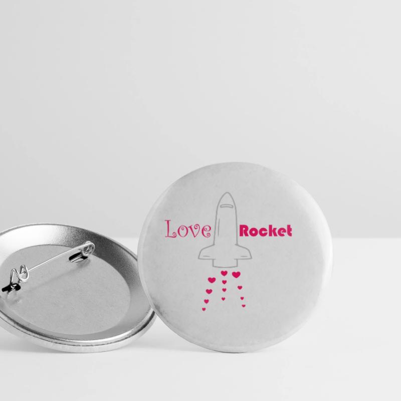 Fusée d’amour Lot de 5 grands badges (56 mm)