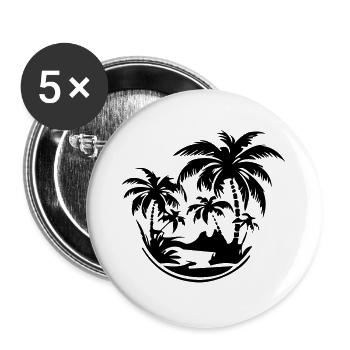 Island Summer Palm Beach - Buttons large 2.2''/56 mm (5-pack) - white - Front