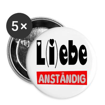 lebe anständig II - Buttons groß 56 mm (5er Pack) - Weiß - Vorne