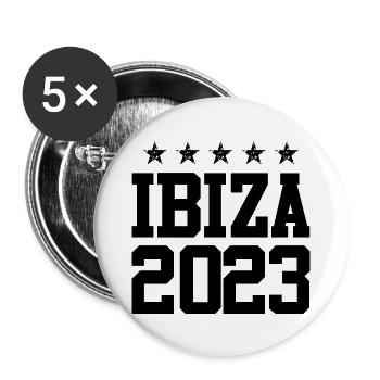 Ibiza 2023 - Buttons groß 56 mm (5er Pack) - Weiß - Vorne