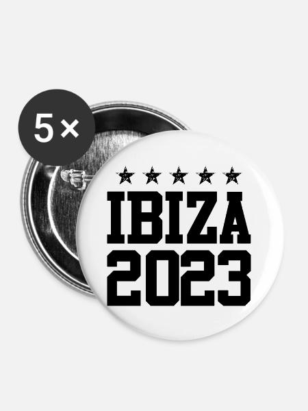 Ibiza 2023 - Buttons groß 56 mm (5er Pack) - Weiß