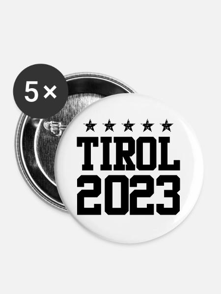Tirol 2023 - Buttons groß 56 mm (5er Pack) - Weiß