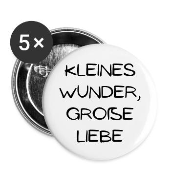 Kleines Wunder Große Liebe - Buttons groß 56 mm (5er Pack) - Weiß - Vorne