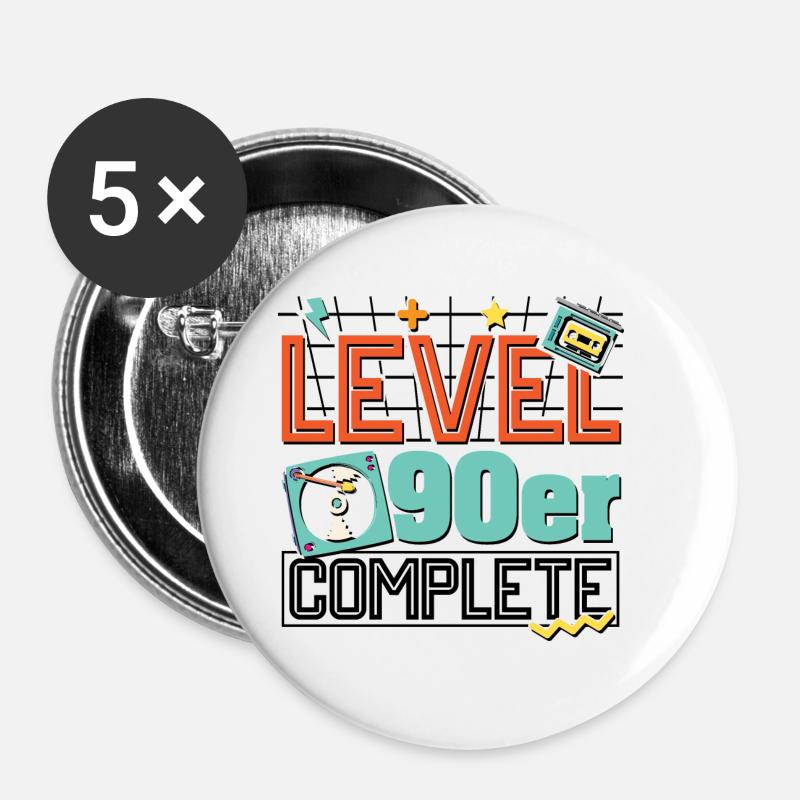 Level -90er Complete - Buttons groß 56 mm (5er Pack) - Weiß