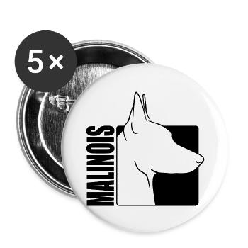 Malinois Profil Hunde Hund Wilsigns - Buttons groß 56 mm (5er Pack) - Weiß - Vorne