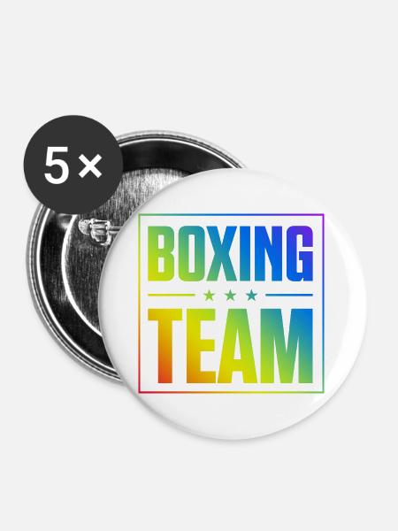 Boxing Team - Buttons groß 56 mm (5er Pack) - Weiß
