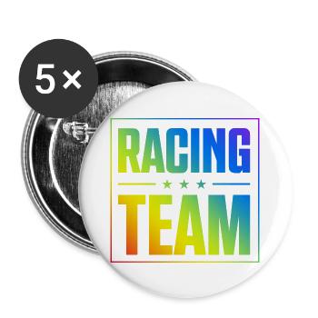 Racing Team - Buttons large 2.2''/56 mm (5-pack) - white - Front