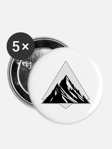 Bergsteigen & Bergsteigen, Klettern & Klettern - Buttons groß 56 mm (5er Pack) - Weiß