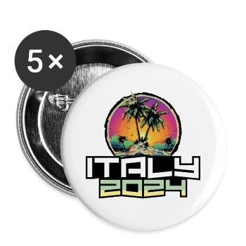 Italy 2024 Holiday Palm Trees - Buttons large 2.2''/56 mm (5-pack) - white - Front
