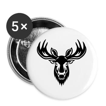 Moose Head - Buttons large 2.2''/56 mm (5-pack) - white - Front