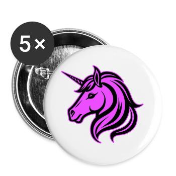 Unicorn Head - Buttons large 2.2''/56 mm (5-pack) - white - Front