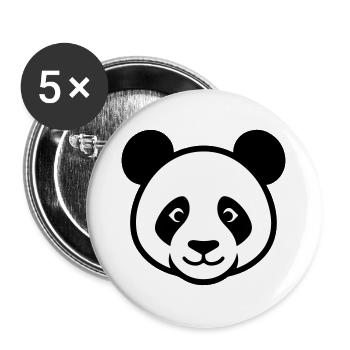 Tête de panda - Lot de 5 grands badges (56 mm) - blanc - Devant