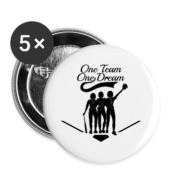 One Team, One Dream - Buttons large 2.2''/56 mm (5-pack) - white - Front