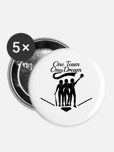Ein Team, ein Traum - Buttons groß 56 mm (5er Pack) - Weiß