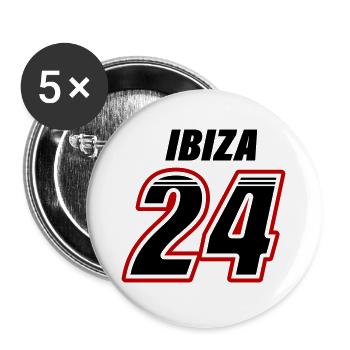 Ibiza 24 - Lot de 5 grands badges (56 mm) - blanc - Devant
