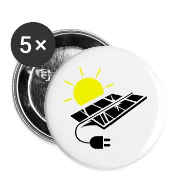 Photovoltaic System Solar Energy - Buttons large 2.2''/56 mm (5-pack) - white - Front