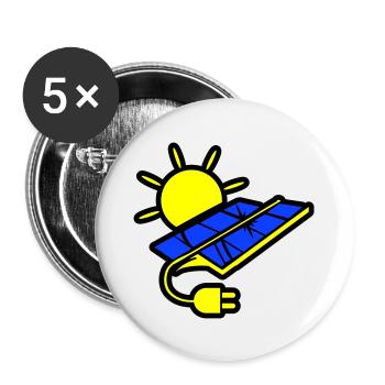 Énergie solaire du système photovoltaïque - Lot de 5 grands badges (56 mm) - blanc - Devant