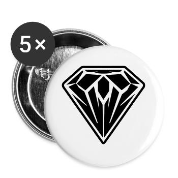 Diamant Symbol Logo - Buttons groß 56 mm (5er Pack) - Weiß - Vorne