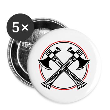 Axe Icon - Buttons large 2.2''/56 mm (5-pack) - white - Front