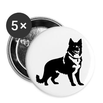 Akita Inu Dog - Buttons large 2.2''/56 mm (5-pack) - white - Front