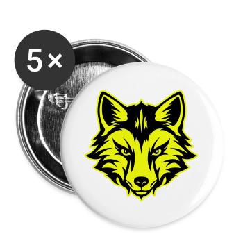Icône de portrait de tête de renard - Lot de 5 grands badges (56 mm) - blanc - Devant