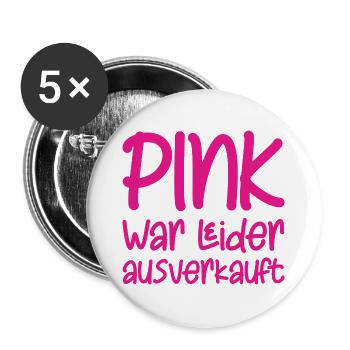 Pink war leider ausverkauft - Buttons groß 56 mm (5er Pack) - Weiß - Vorne