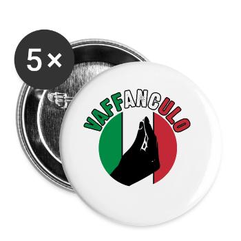 Italy Italian Vaffanculo - Buttons large 2.2''/56 mm (5-pack) - white - Front