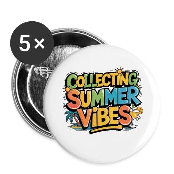 Collecting sunny beautiful moments vibes - Buttons large 2.2''/56 mm (5-pack) - white - Front