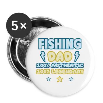 Angel Papa – Vatertagsgeschenk, Legendär - Buttons groß 56 mm (5er Pack) - Weiß - Vorne