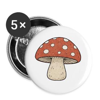 TINY ACTIVISTS | Mushroom - Buttons large 2.2''/56 mm (5-pack) - white - Front