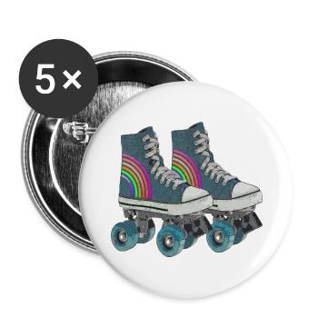 Vintage Classic skates / Roller skates - Buttons large 2.2''/56 mm (5-pack) - white - Front
