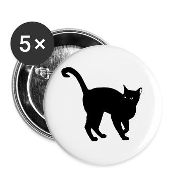 black cat silhouette - black cat silhouette - Buttons large 2.2''/56 mm (5-pack) - white - Front