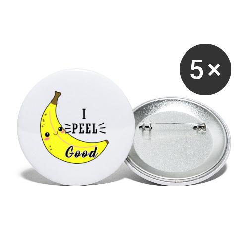 I Peel Good Banana divertente kawaii carina - Confezione da 5 spille grandi (56 mm)