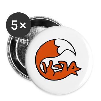 Cute playing fox - Niedlicher spielender Fuchs - Buttons large 2.2''/56 mm (5-pack) - white - Front