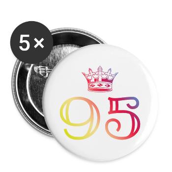 95 Couronne numérique - Lot de 5 grands badges (56 mm) - blanc - Devant