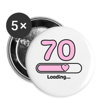 70 Jahre Geburtstag - Buttons groß 56 mm (5er Pack) - Weiß - Vorne