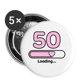 50 years - Buttons large 2.2''/56 mm (5-pack) - white - Front
