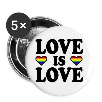 Love is love - Buttons large 2.2''/56 mm (5-pack) - white - Front