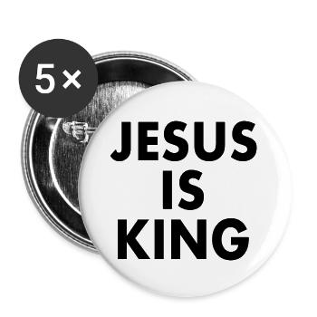 Jesus is king - Buttons large 2.2''/56 mm (5-pack) - white - Front