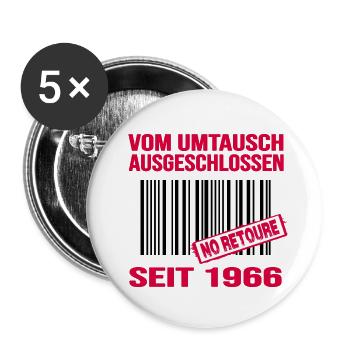 1966 geburtstag 56 jahre jubiläum barcode retoure - Buttons groß 56 mm (5er Pack) - Weiß - Vorne
