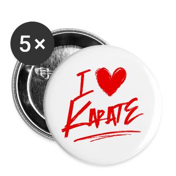 Ich liebe Karate - Buttons groß 56 mm (5er Pack) - Weiß - Vorne