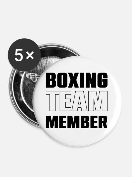 Boxing Team - Buttons groß 56 mm (5er Pack) - Weiß